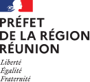Logo officiel du Préfet de la région Réunion avec la devise républicaine