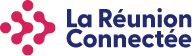 Logo de La Réunion Connectée avec une icône en points connectés